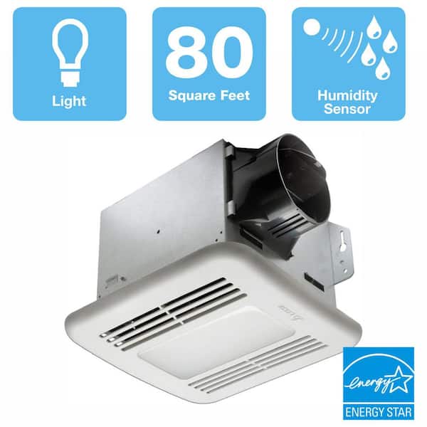 Integrity Series 80 CFM Ceiling Bathroom Exhaust Fan with Dimmable LED Light, Energy Star