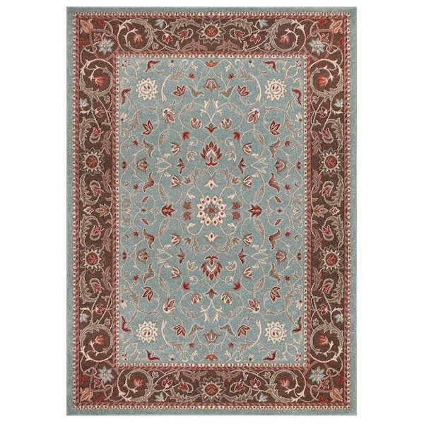Concord Global Trading Chester Flora Blue 3 ft. x 5 ft. Area Rug