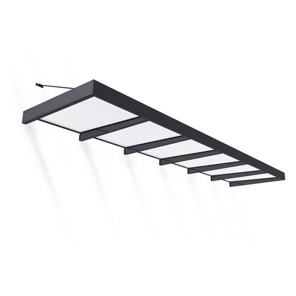 Sophia XL 19 ft Gray and White Acrylic Door Awning