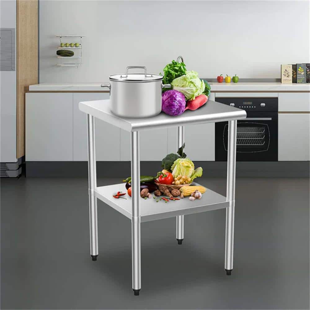 30'' x 24'' Stainless Steel Kitchen Work Table with Adjustable Undershelf