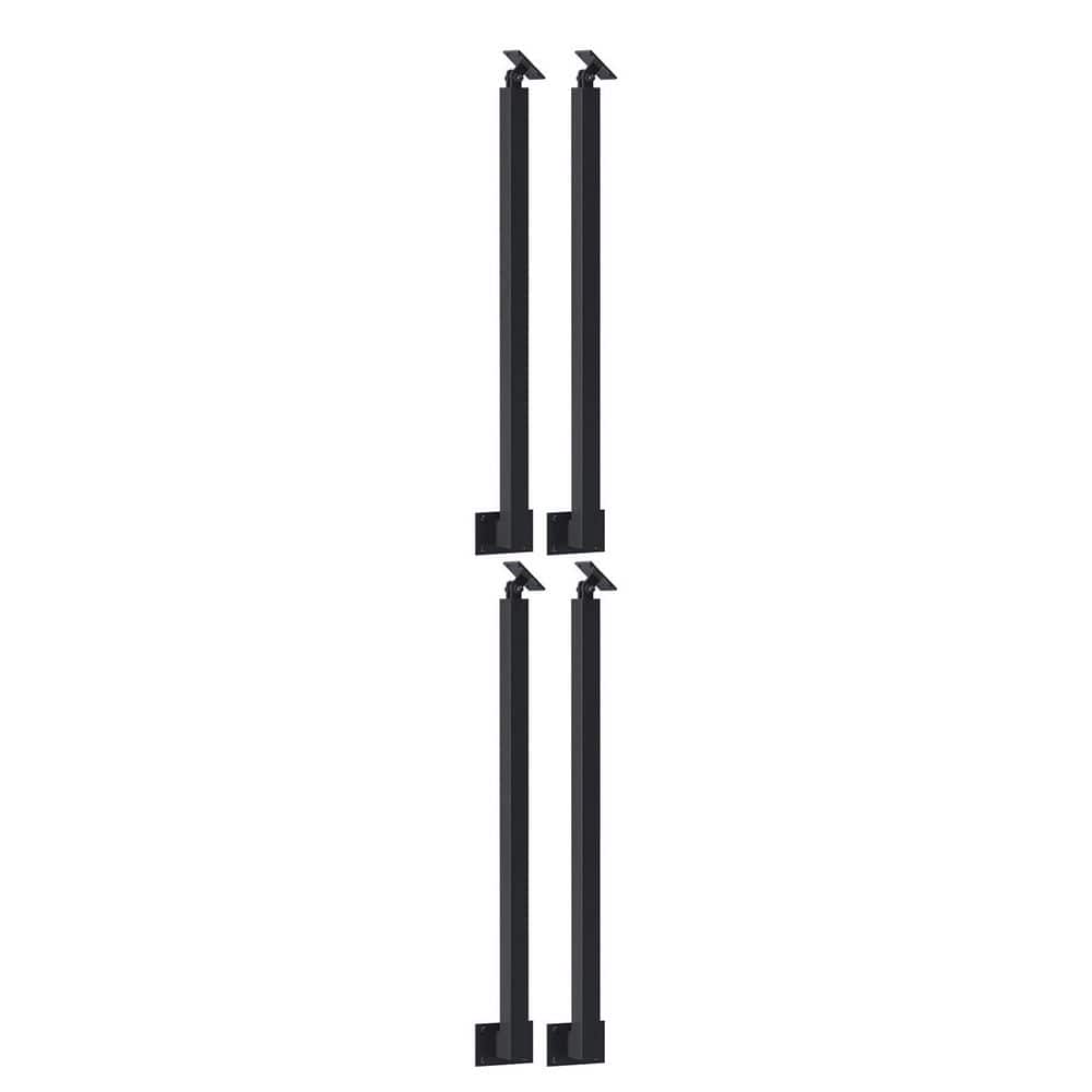 35.43 in. H x 1.57 in. W Black Metal Stair Railing Kit with 270° Adjustable Railing Spindles for Steps Balconies Decks price history on PriceWatchPro