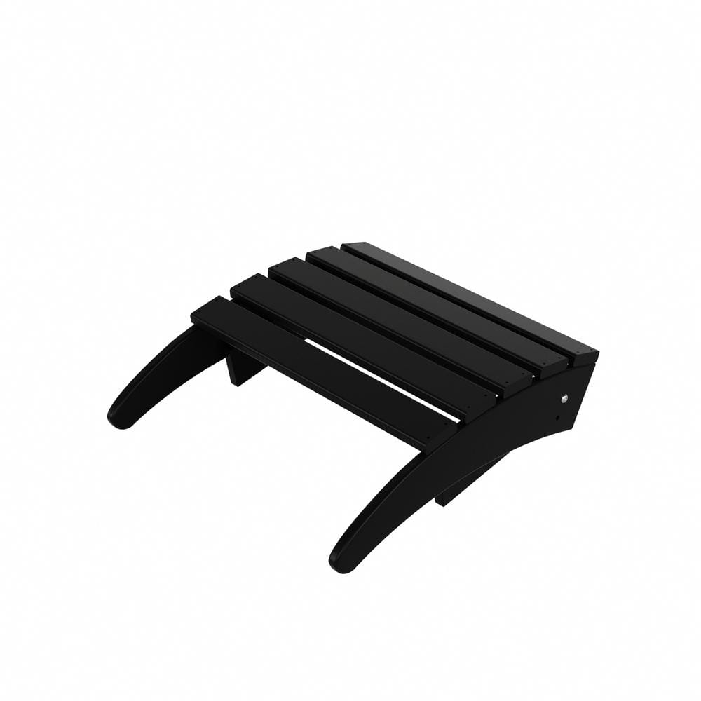 Black Poly Plastic Outdoor Folding Adirondack Ottoman