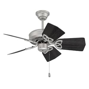 Piccolo 30 in. Indoor Dual Mount 3-Speed Reversible Motor Ceiling Fan in Brushed Satin Nickel Finish