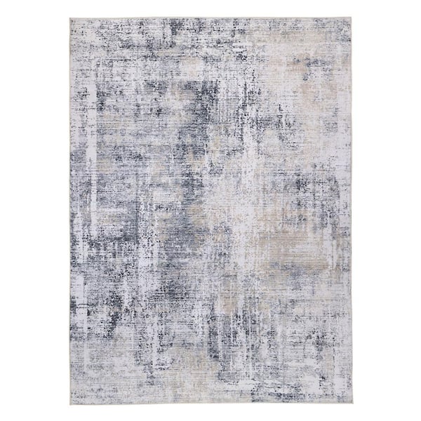 Machine Washable Paisley Misty Echo 8 ft. x 10 ft. Kitchen/Bedroom/Living Room Indoor Area Rug