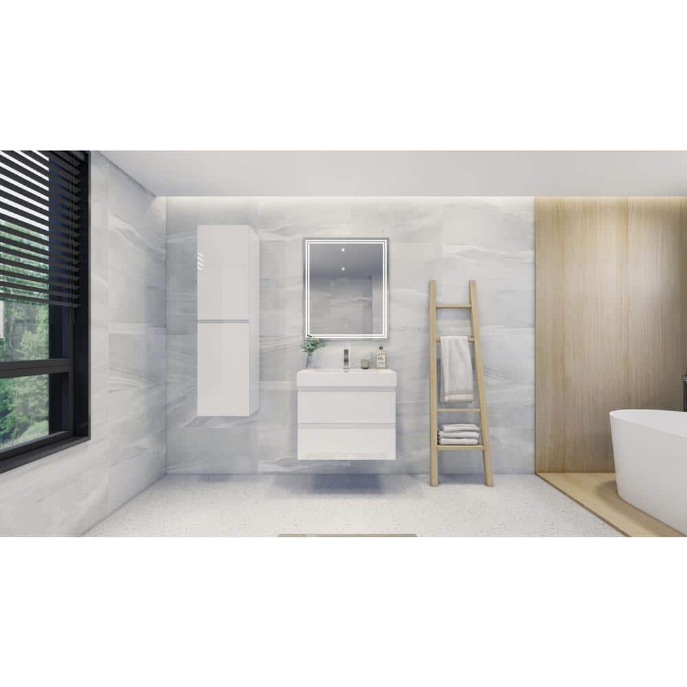 Fortune 30 in. W Bath Vanity in High Gloss White with Reinforced Acrylic Va