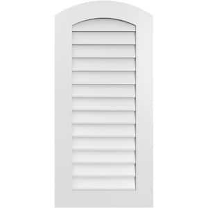 20 in. x 42 in. Arch Top Surface Mount PVC Gable Vent: Functional with Standard Frame
