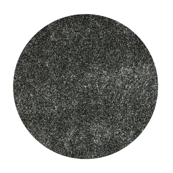 SAFAVIEH Malibu Shag Charcoal 5 ft. x 5 ft. Round Solid Area Rug