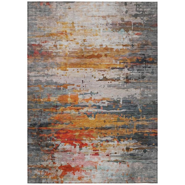 Chantille Machine Washable Indoor/Outdoor Abstract ACN2034 Terracotta 2 ft. 6 in. x 3 ft. 10 in. Area Rug