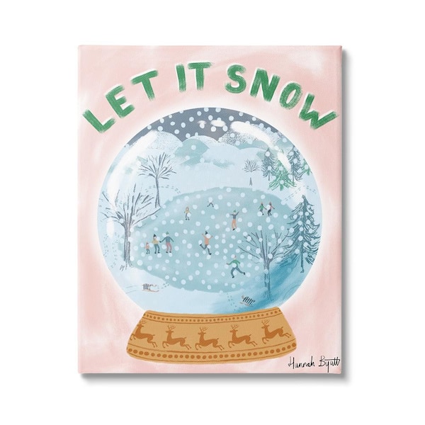 Stupell Industries Let It Snow Globe by Hannah by att 1-Piece Unframed Graphic Print People Poster Art Print 20 in. x 16 in.