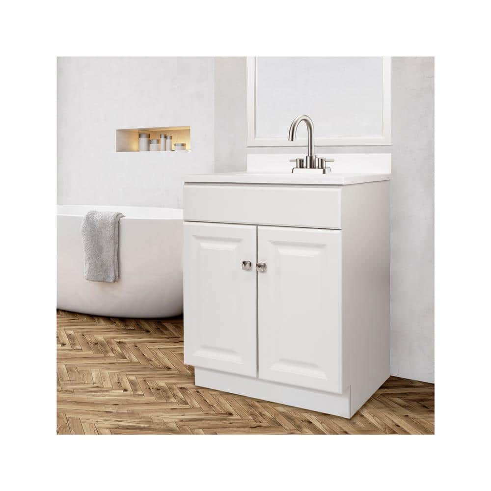Wyndham 24-Inch White MDF Freestanding Bathroom Vanity Cabinet