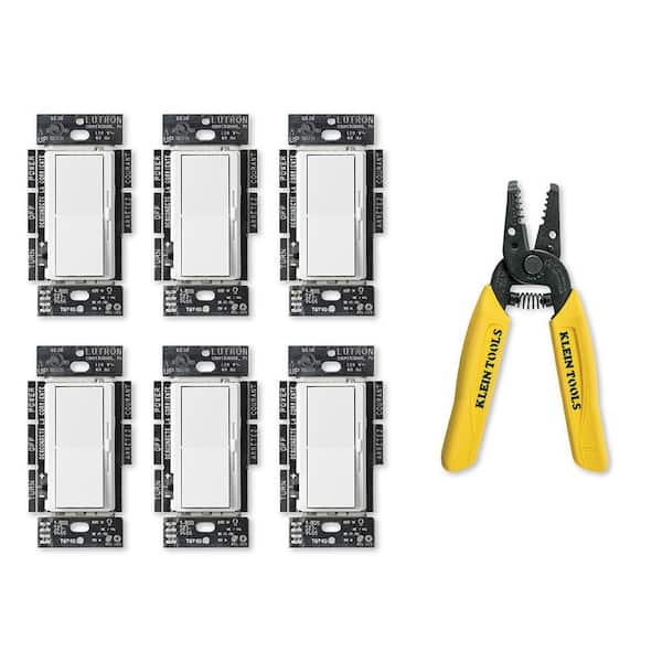 Lutron Diva LED+ Dimmer Switch, White, Klein 6-1/4 in. Wire Stripper/Cutter for 10-18 AWG Solid Wire (DVCL-6PKR1018WC)