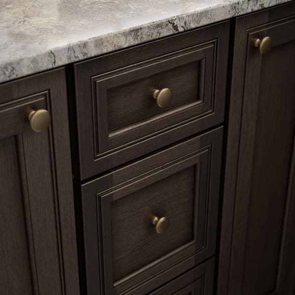 Athens 1-3/16 in. (30 mm) Traditional Champagne Bronze Round Cabinet Knob