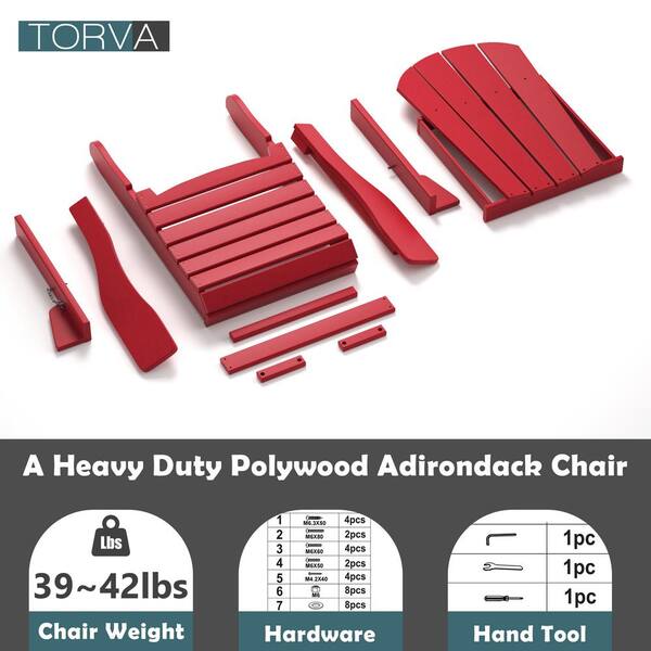 Siavonce TORVA Folding Adirondack Chair, Fire Pit Chair, Patio