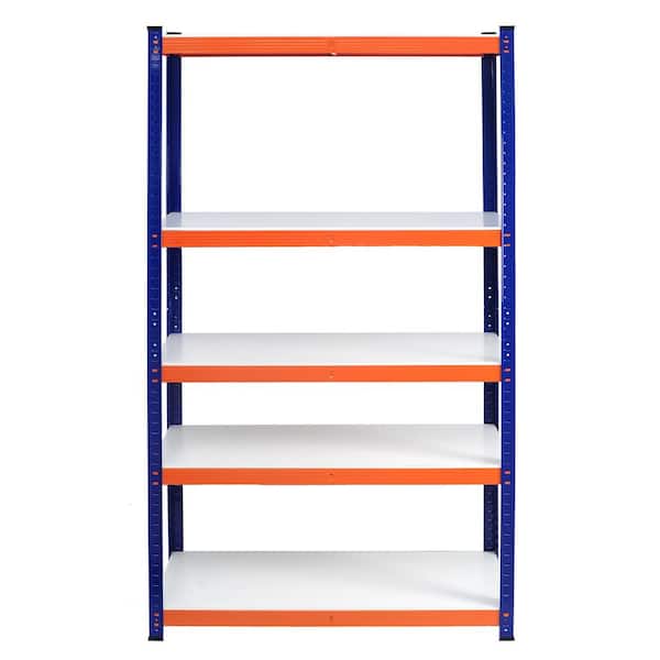 Tileon 5-Shelf Metal Pantry Organizer with Adjustable Height, 2000 lbs. Capacity Multipurpose Kitchen Storage Utility Rack-Blue