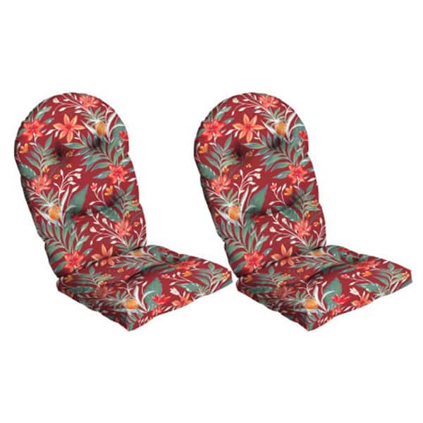 30 x 20 EarthFiber Outdoor Rocking Chair Cushion, Luau Red Tropical Floral, (Set of 2)