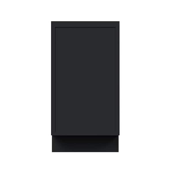 18 in. W x 24 in. D x 34.5 in. H RTA Solid Wood Frame Shaker Full Height Door Kitchen Cabinet in Ebony Black