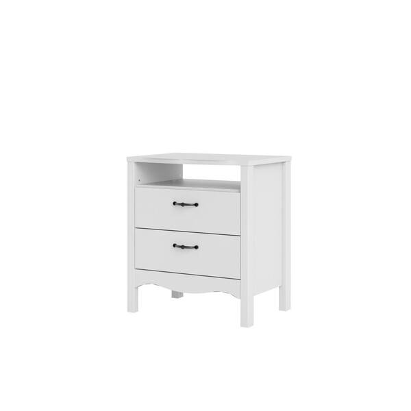 Tvilum Biscayne 2-Drawer White Nightstand