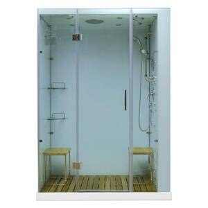 Orion 59 in. x 32 in. x 86 in. Steam Shower Enclosure in White