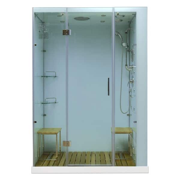 Steam Planet Orion 59 in. x 32 in. x 86 in. Steam Shower Enclosure in White