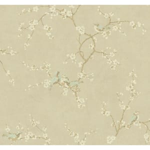 Birds with Blossoms Paper Strippable Roll Wallpaper (Covers 60.75 sq. ft.)