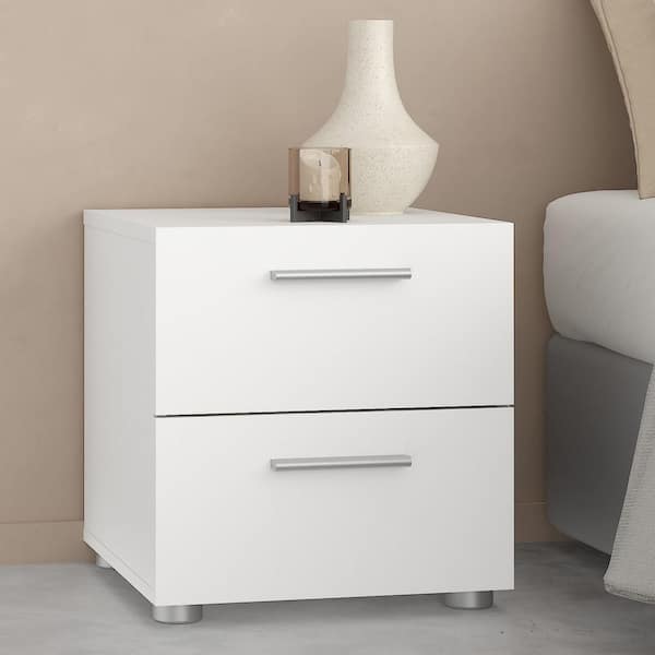 Tvilum Austin 2-Drawer White Nightstand