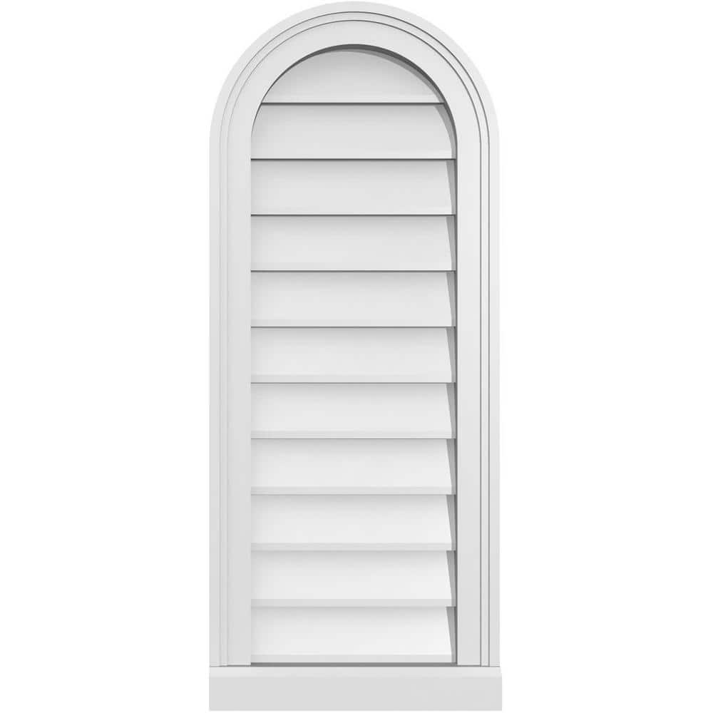 14 in. x 34 in. Round Top Surface Mount PVC Gable Vent: Decorative with Brickmould Sill Frame price history on PriceWatchPro