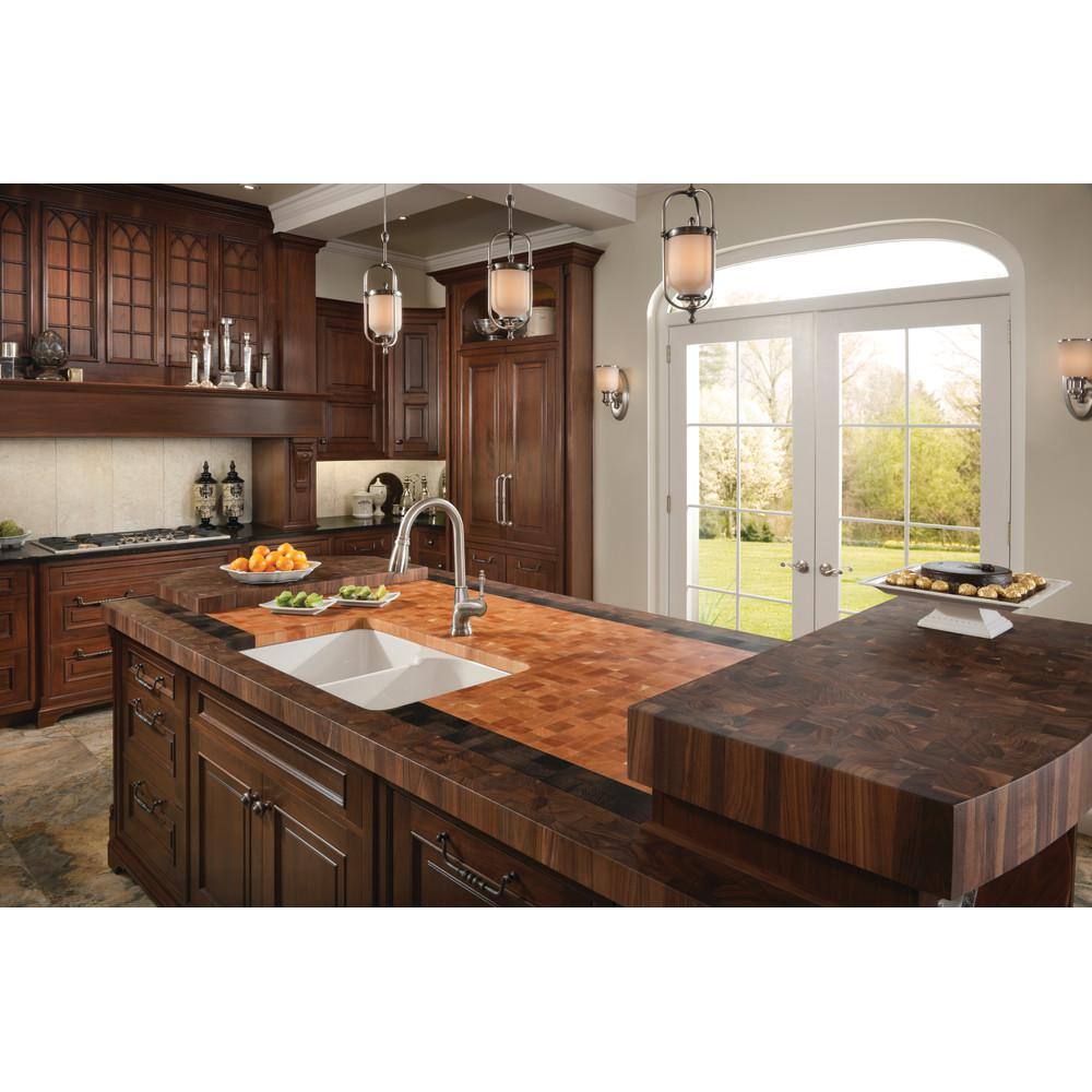 White Fireclay Double Bowl Farmhouse Drop-In Sink