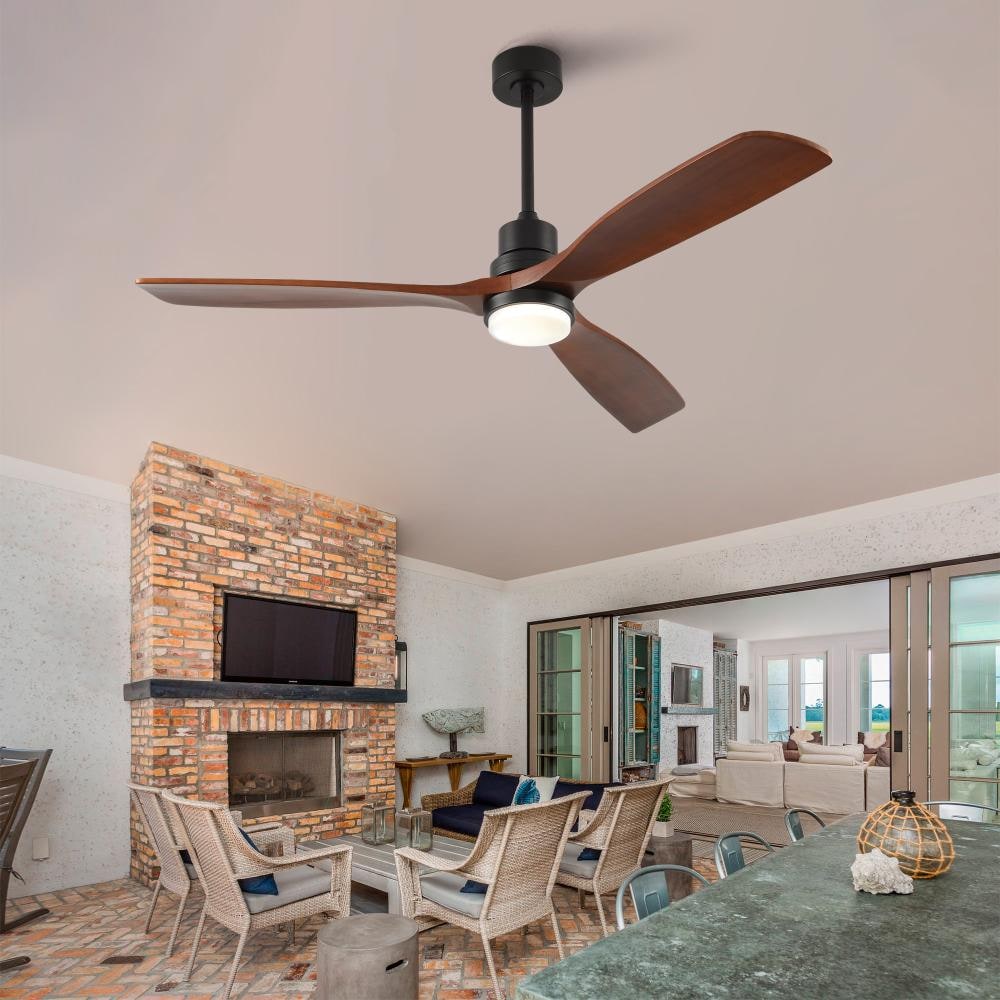 60 in.Sand Black Ceiling Fan Solid Wood Blades With Dimmable LED for Living Room Bedroom price history on PriceWatchPro