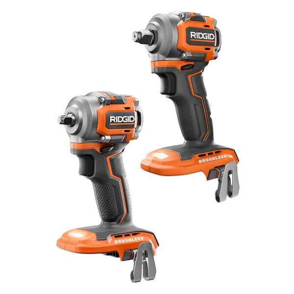 RIDGID - 18V SubCompact Brushless Cordless 3/8 in. Impact Wrench and 1/2 in. Impact Wrench Kit (Tools-Only)