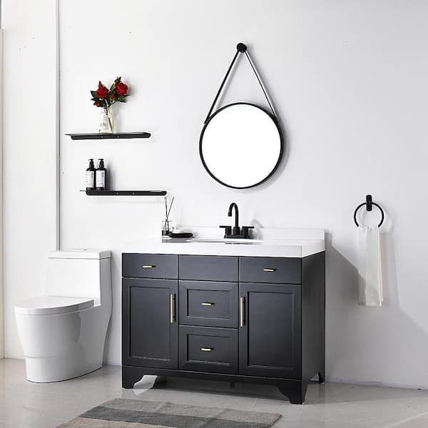 Phiestina 4 Inch 2 Handle Centerset Matte Black Lead-Free Modern