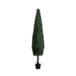 8 ft. UV resistant Artificial Boxwood Topiary Cone Tree (Indoor/Outdoor)