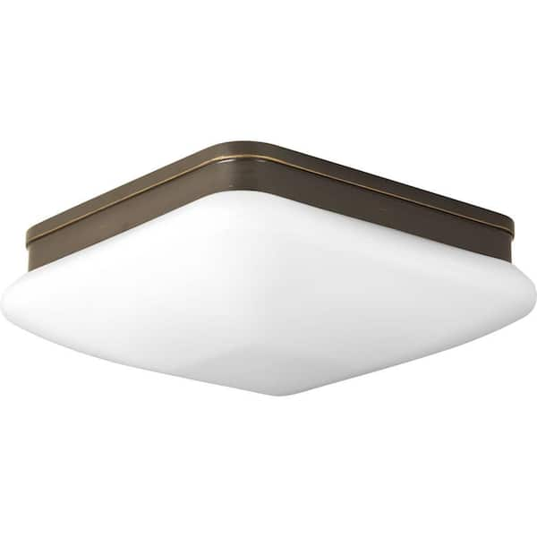 Progress Lighting Appeal Collection 2-Light Antique Bronze Flush Mount with Opal Etched Glass