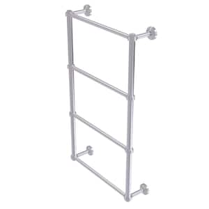 Waverly Place Collection 36 in. Wall Mounted 4 Tier Ladder Towel Bar with Groovy Detail in Satin Chrome