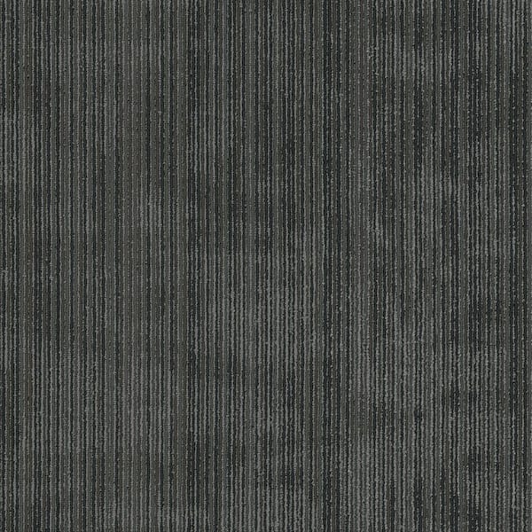 Shaw Seve-Serpent-Black Commercial/Residential 24 in. x 24 in. Glue-Down Carpet Tile Square (80 sq. ft.)