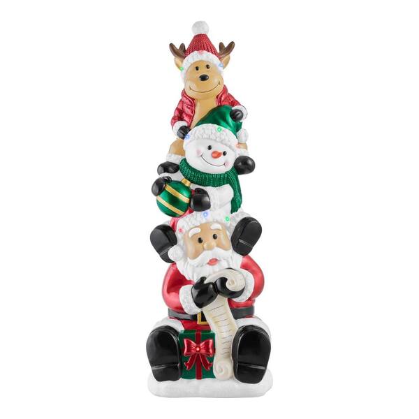 Home Accents Holiday 3.5 ft. LED Stacked Santa, Snowman and Reindeer