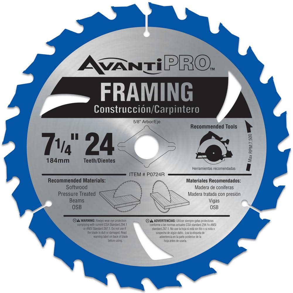 Avanti Pro 71/4 in. x 24Tooth Framing Saw Blade (4Pack) P0724R4P