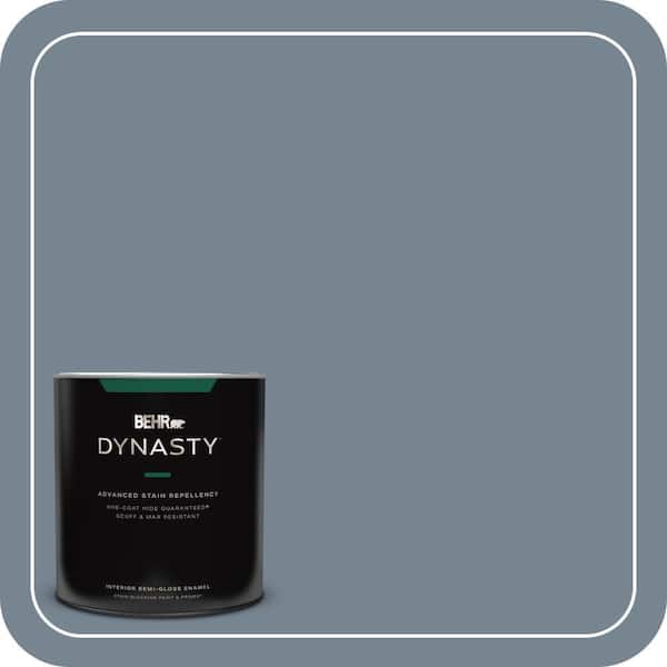 BEHR DYNASTY 1 qt. #PPU14-05 Forever Denim One-Coat Hide Semi-Gloss Enamel Interior Stain-Blocking Paint and Primer