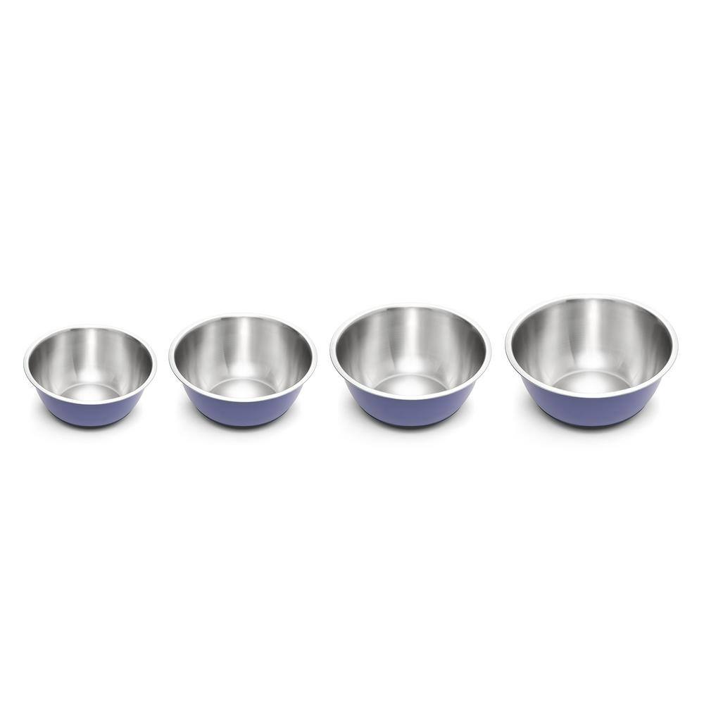 Purple Stainless Steel 6.25 Quart Mixing Bowl with Non-Skid Base