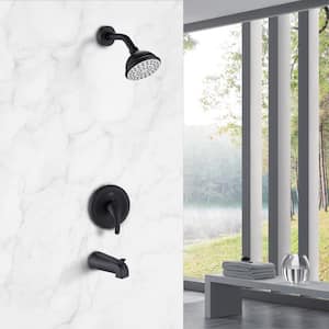 Single-Handle 1-Spray Tub and Shower Faucet in Matte Black (Valve Included)