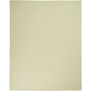 Courtyard Ivory Green 9 ft. x 12 ft. Geometric Contemporary Indoor/Outdoor Patio Area Rug