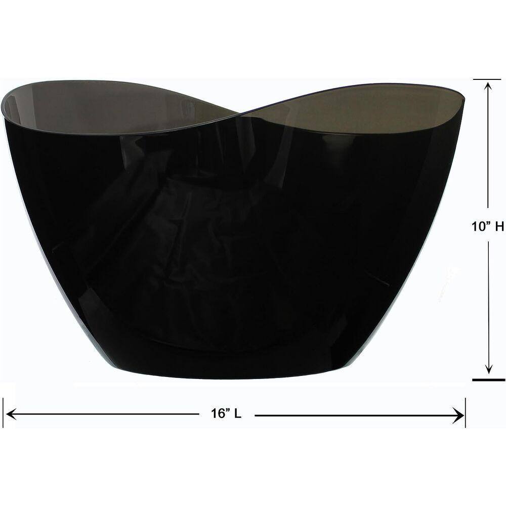 Black Wave Oval Party Tub with Styrene Polymer