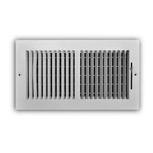 12 in. x 6 in. 2-Way Aluminum Wall/Ceiling Register in White