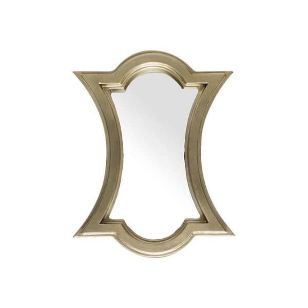 HomeRoots 12.25 in. W x 15.64 in. H Wood Gold Decorative Mirror