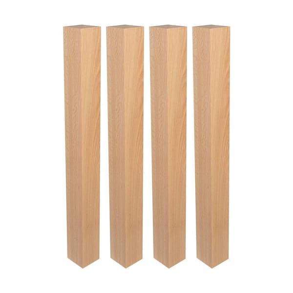 American Pro Decor 35-1/4 in. x 3-1/2 in. Unfinished North American Solid Oak Kitchen Island Leg (Pack of 4)