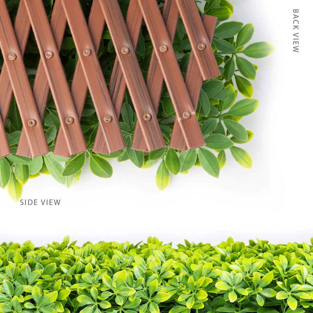 72" x 36" Green Vinyl Leaf Garden Trellis