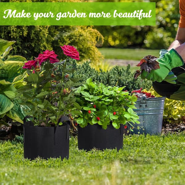 GroXcess Pro Black 5-GAL Fabric Pot No Handles