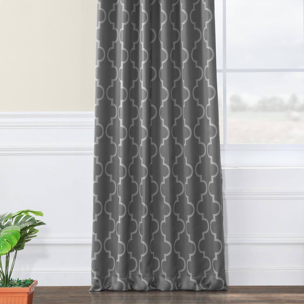 Seville Gray and Silver Blackout Polyester Window Panel