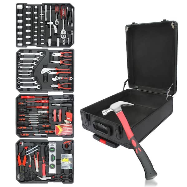 899-Piece Home Repair Tool Set Tool Box Storage Box with 4-Drawers in Black