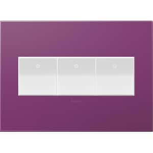 adorne 3 Gang Decorator/Rocker Wall Plate, Plum (1-Pack)