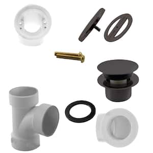 Illusionary Overflow, Sch. 40 PVC Plumbers Pack with Tip-Toe Bath Drain in Oil Rubbed Bronze